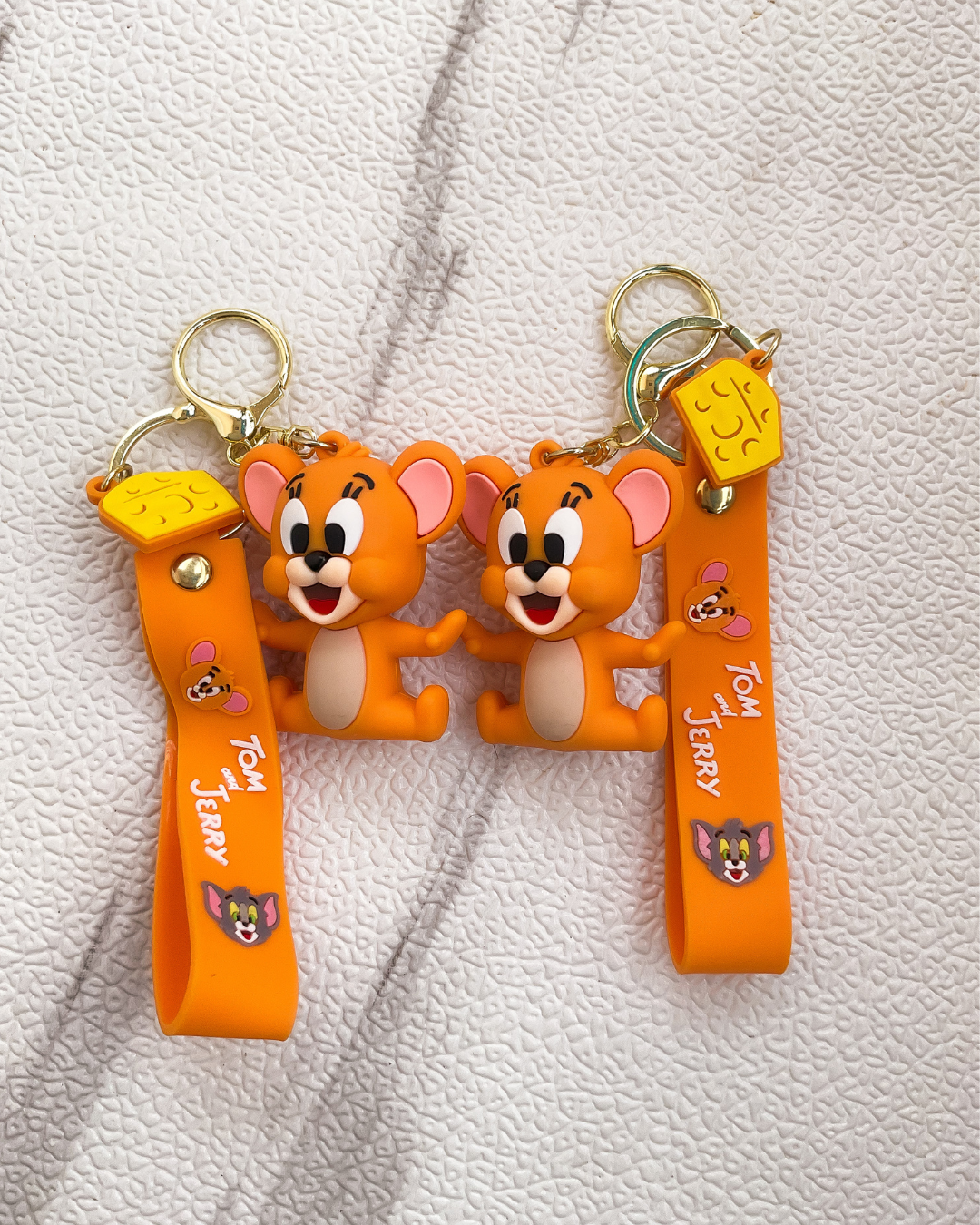 Jerry Mouse Inspired Key Chain – Cute Cartoon Silicone Rubber Purse Charm | Aesthetic Character Key Holder