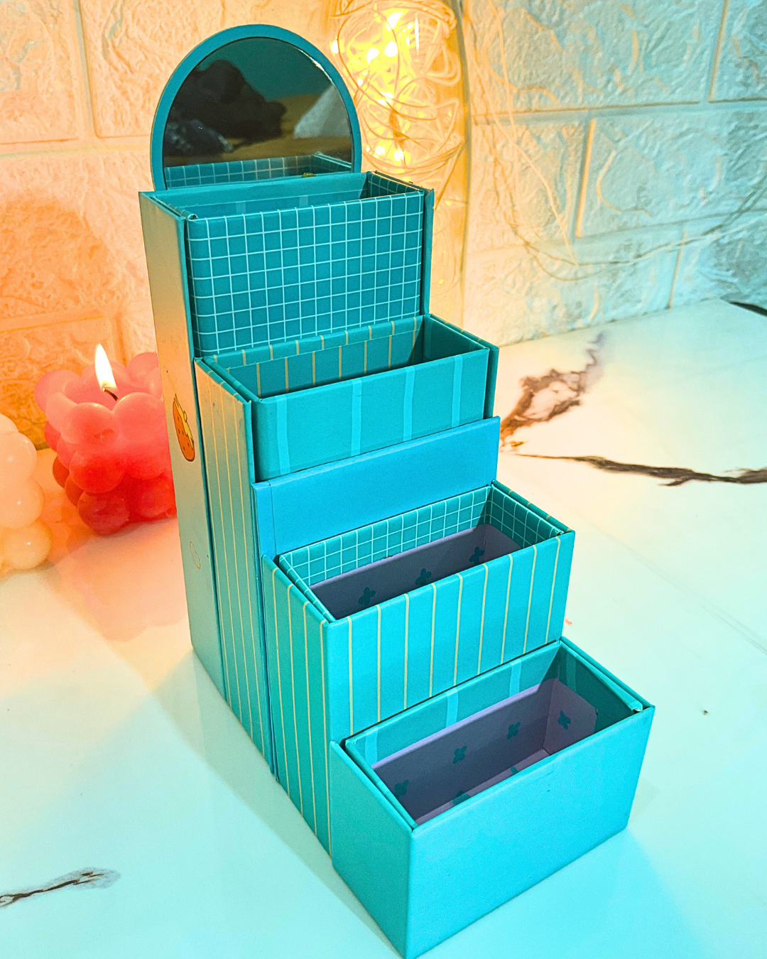 Rectangular Pencil Case with Mirror