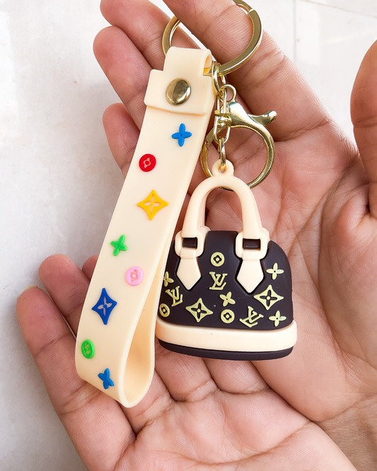 Mini Rubber Silicone Purse Keychain – Designer-Inspired Key Holder Bag Charm | Cute Aesthetic Accessory