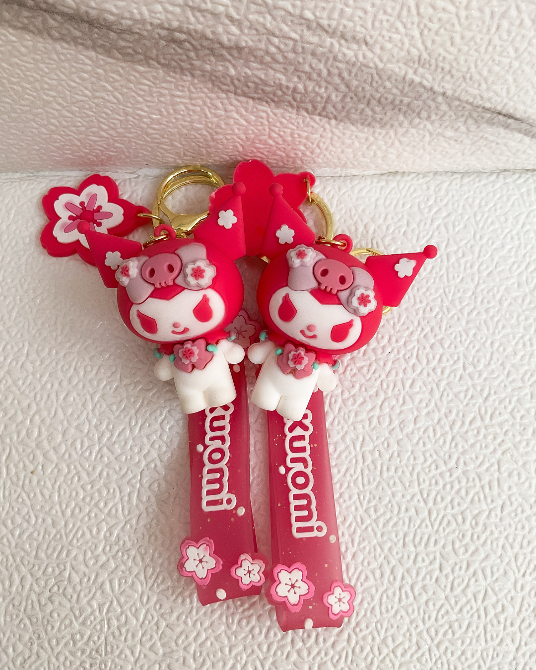 🎀 Cute Kuromi 3D Silicone Keychain with Hook Strap