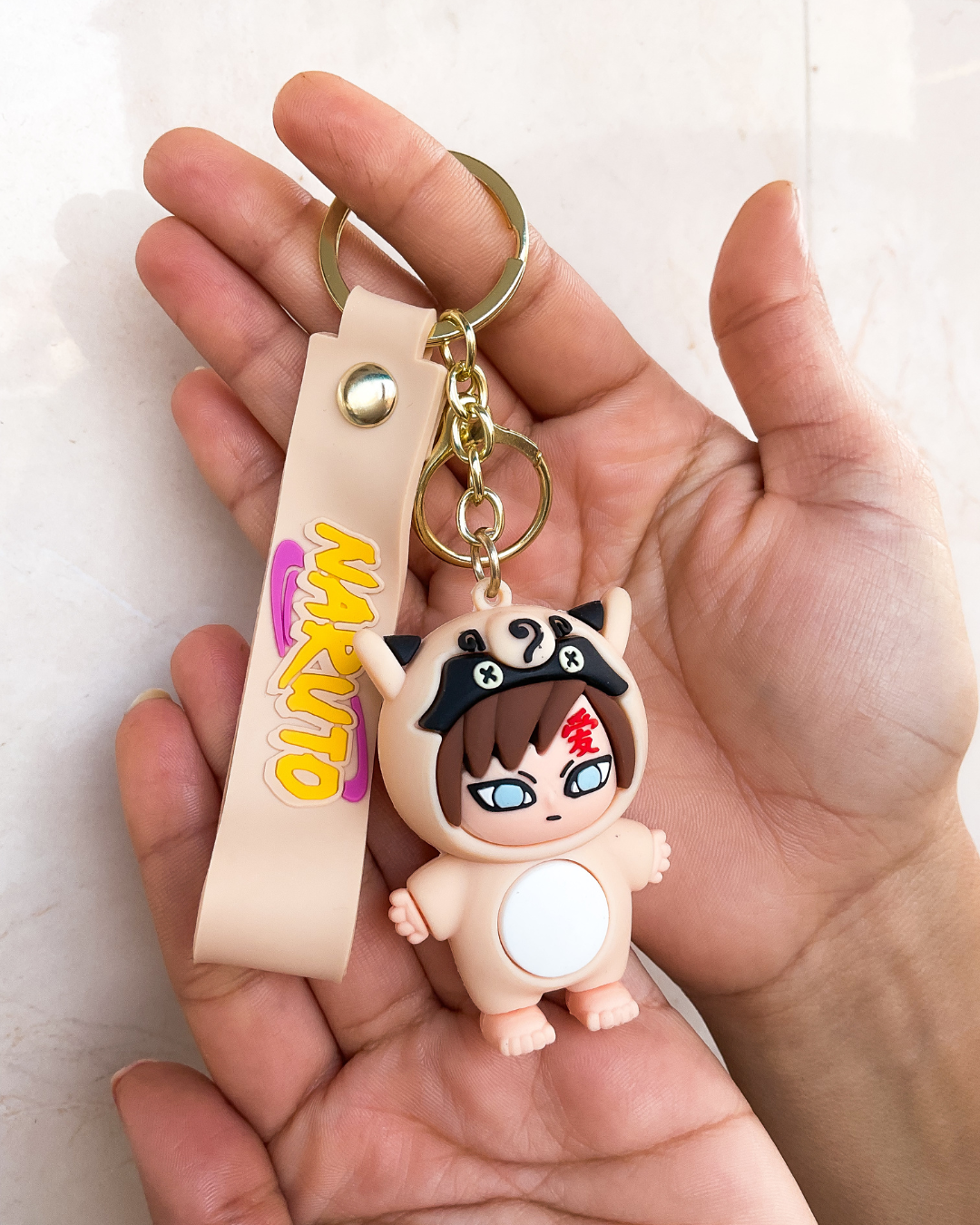 Gaara Character Key Chain – Anime-Inspired Silicone Rubber Purse Charm | Cute Key Holder Accessory