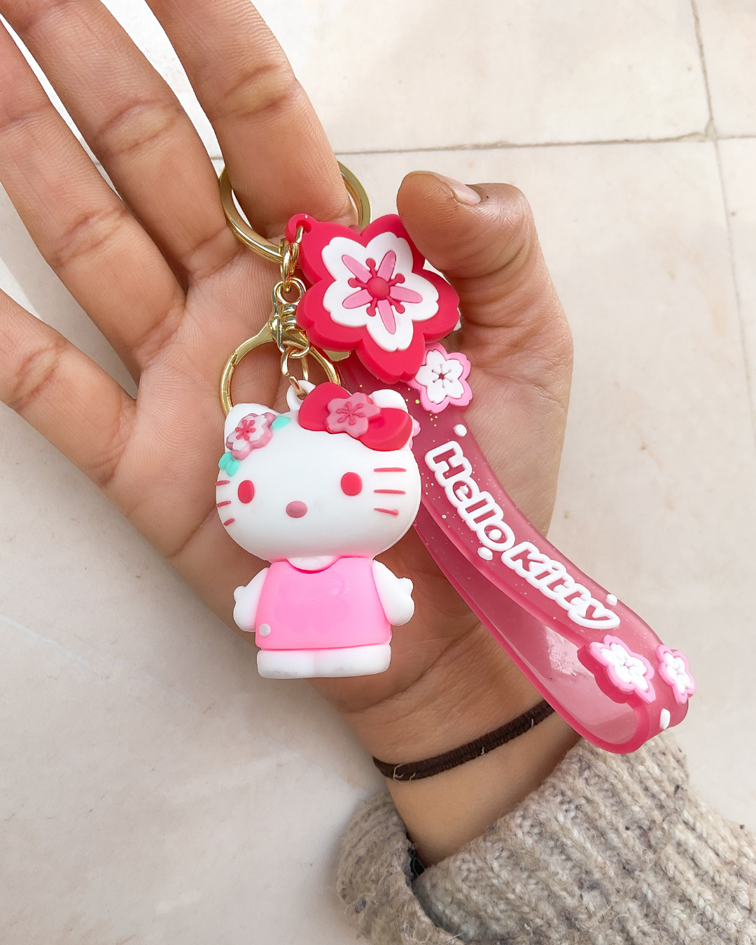 Cute Kitty Keychain – Aesthetic Cartoon Key Ring for Girls | Pink Kawaii Bag & Key Accessory