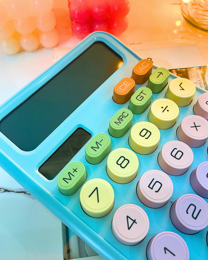 Aesthetic Cute Kawaii 12-Digit Calculator | Round Candy Keys