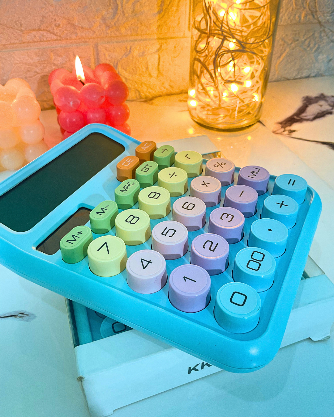 Aesthetic Cute Kawaii 12-Digit Calculator | Round Candy Keys