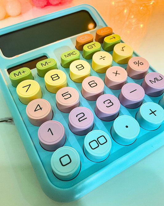 Aesthetic Cute Kawaii 12-Digit Calculator | Round Candy Keys