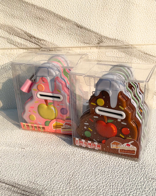 Premium Metal cake slice Piggy Bank with Lock and Key