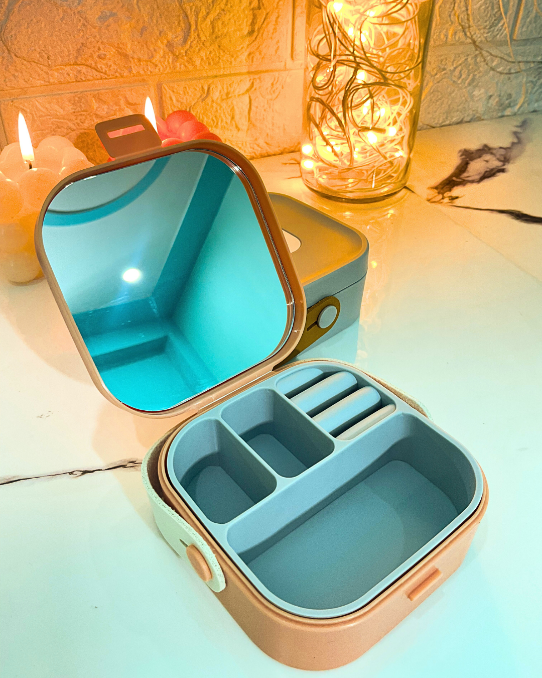 Pink Travel Jewelry Box – Cute Portable Organizer for Rings, Earrings & Necklaces