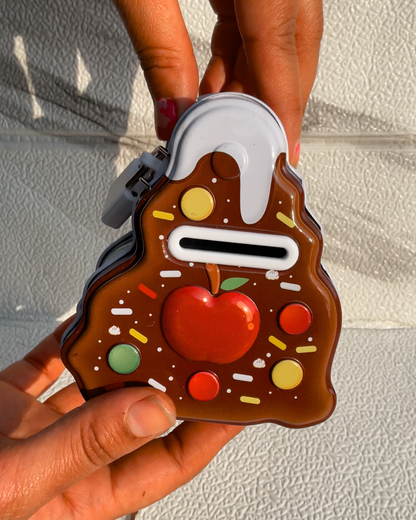 Premium Metal cake slice Piggy Bank with Lock and Key
