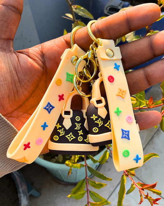 Mini Rubber Silicone Purse Keychain – Designer-Inspired Key Holder Bag Charm | Cute Aesthetic Accessory