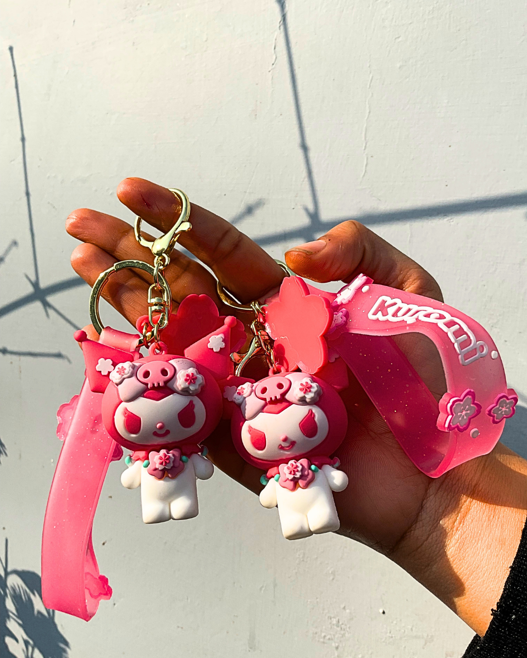 🎀 Cute Kuromi 3D Silicone Keychain with Hook Strap