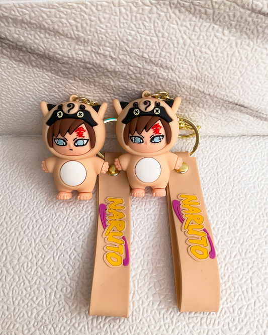 Gaara Character Key Chain – Anime-Inspired Silicone Rubber Purse Charm | Cute Key Holder Accessory