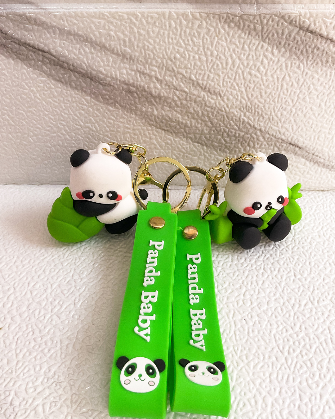 Cute Panda Key Chain – Cartoon Silicone Rubber Keychain Charm | Aesthetic Bag & Purse Accessory